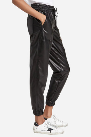 Drawstring PU Leather Pants with Pockets Divacious