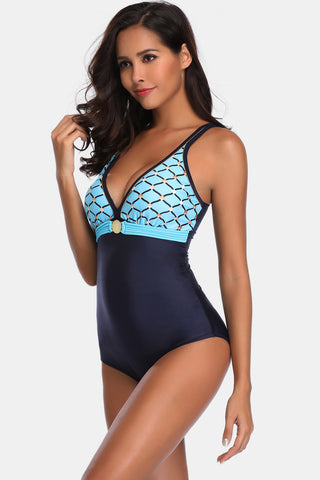 Full Size V-Neck Backless One-Piece Swimwear Divacious