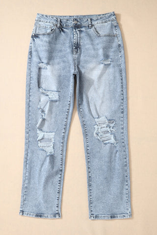 Distressed High Waist Jeans Divacious