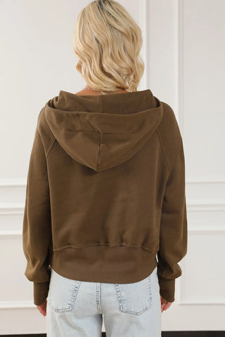 Half-Zip Long Sleeve Hoodie Divacious