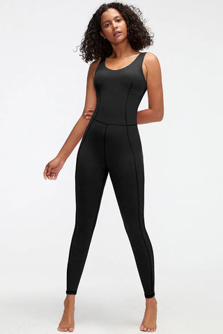 Crisscross Wide Strap Active Jumpsuit Divacious