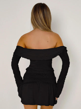 Twisted Ruffled Off-Shoulder Long Sleeve T-Shirt - Divacious