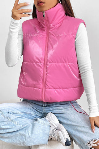 Zip Up Collared Vest Trendsi