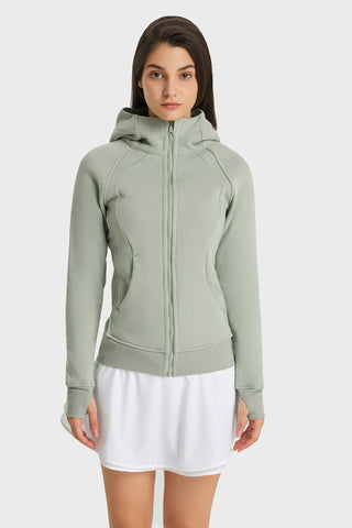 Millennia Zip Up Seam Detail Hooded Sports Jacket Trendsi