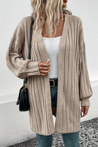 Open Front Cardigan with Pockets Divacious