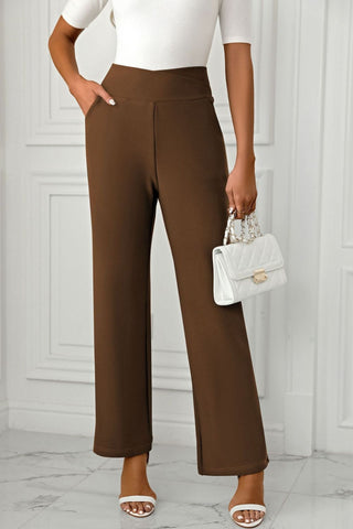 High Waist Pants with Pockets Divacious