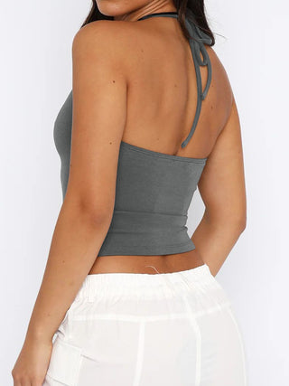 Lace Detail Halter Neck Cami - Divacious