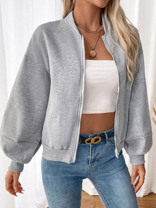 Zip Up Long Sleeve Sweatshirt - Divacious