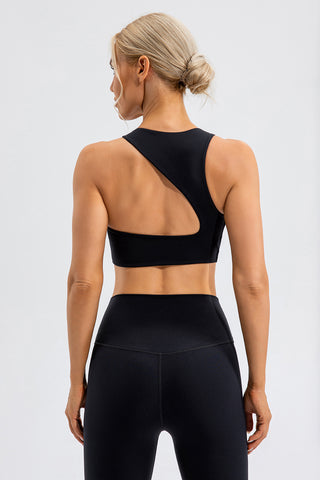 Round Neck Cutout Cropped Active Tank Trendsi