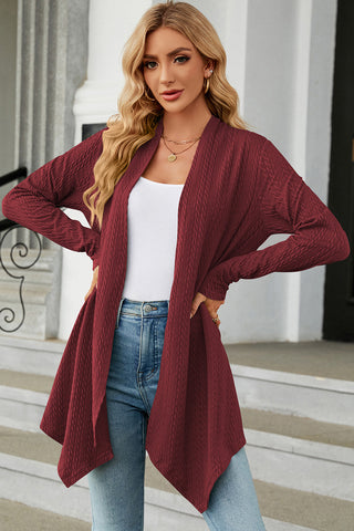 Open Front Long Sleeve Cardigan Divacious