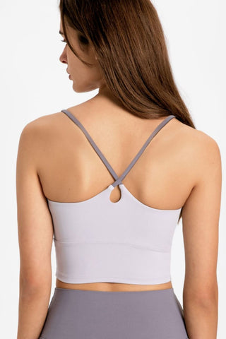 Millennia Crisscross Back Scoop Neck Sports Cami Trendsi