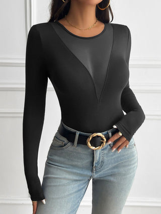 Round Neck Long Sleeve T-Shirt - Divacious