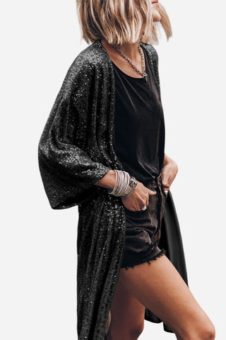 Sequin Open Front Duster Cardigan Divacious