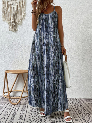 Full Size Printed Scoop Neck Maxi Cami Dress Trendsi