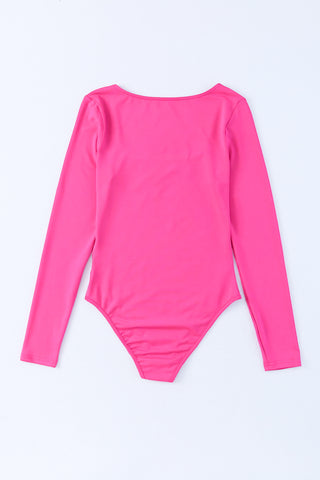 Scoop Neck Long Sleeve Bodysuit Divacious