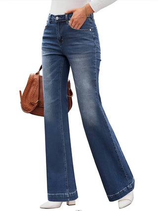 High Waist Bootcut Jeans with Pockets Divacious