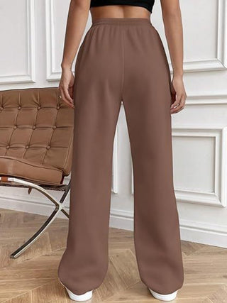 Drawstring Wide Leg Pants with Pockets - Divacious