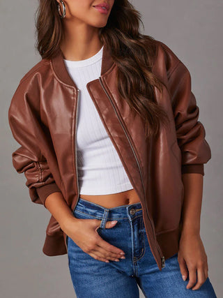 Zip Up Long Sleeve Jacket Trendsi