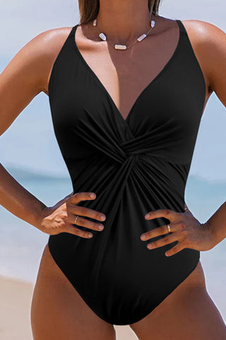 Twisted Crisscross V-Neck One-Piece Swimwear Divacious