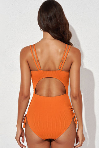 Tied Cutout Plunge One-Piece Swimsuit Divacious