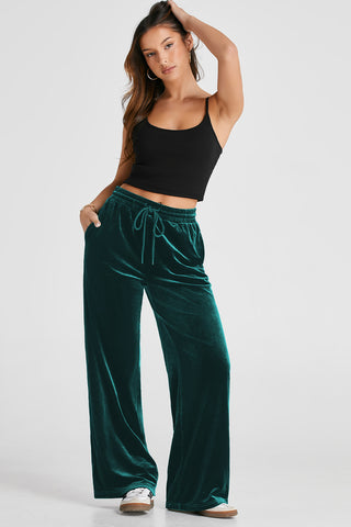 Drawstring Wide Leg Active Pants Trendsi