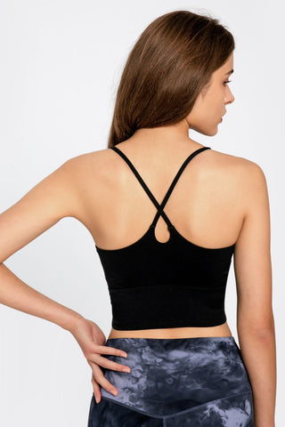 Millennia Crisscross Back Scoop Neck Sports Cami Trendsi