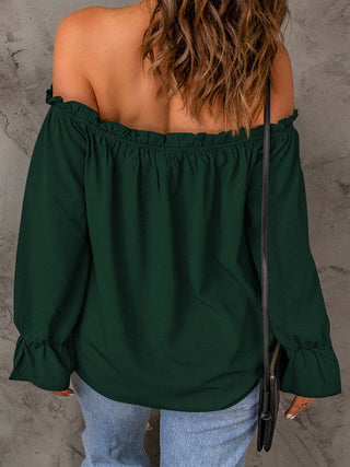 Off-Shoulder Flounce Sleeve Blouse Divacious