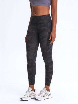 Millennia Wide Waistband Leggings with Pockets Trendsi