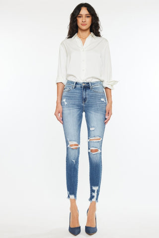 Kancan High Rise Frayed Ankle Skinny Jeans Divacious