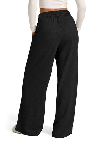 Drawstring Elastic Waist Wide Leg Pants - Divacious