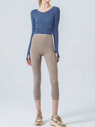 Wide Waistband Cropped Sports Leggings Trendsi