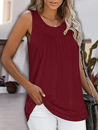 Round Neck Wide Strap Tank Divacious