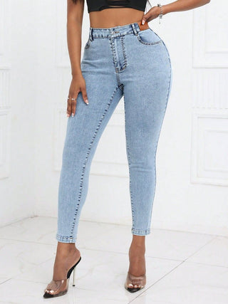 Divacious High Waist Skinny Jeans with Pockets - Divacious