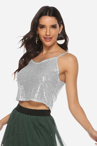 Sequin Cropped Cami Divacious