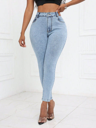 Divacious High Waist Skinny Jeans with Pockets - Divacious