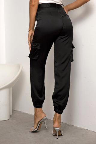 High Waist Pants with Pockets Divacious