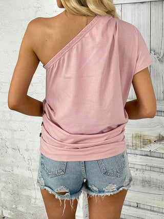 One Shoulder Short Sleeve T-Shirt Divacious