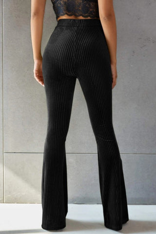 Ribbed High Waist Flare Pants Divacious