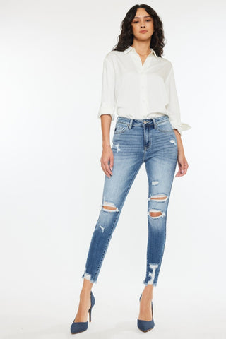 Kancan High Rise Frayed Ankle Skinny Jeans Divacious