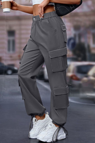 Elastic Waist Cargo Pants Divacious