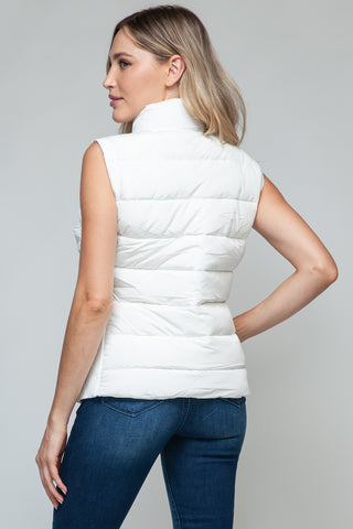 Snobbish Zip Up Turtleneck Vest with Pockets Trendsi