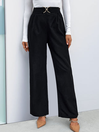 High Waist Straight Leg Pants Divacious