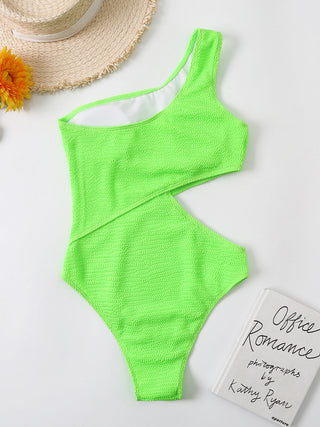 Cutout One Shoulder One-Piece Swimwear Divacious