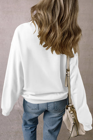 Round Neck Long Sleeve Sweatshirt Divacious