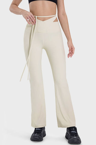 Millennia Tied Mid-Rise Waist Active Pants Trendsi