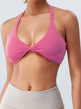 Twisted Halter Neck Active Bra Trendsi