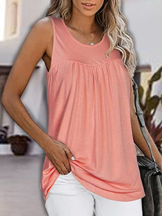 Round Neck Wide Strap Tank Divacious