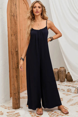 Backless Straight Neck Jumpsuit Divacious