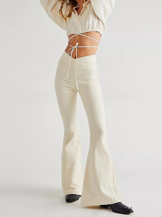 Asymmetric Waist Flare Jeans Divacious