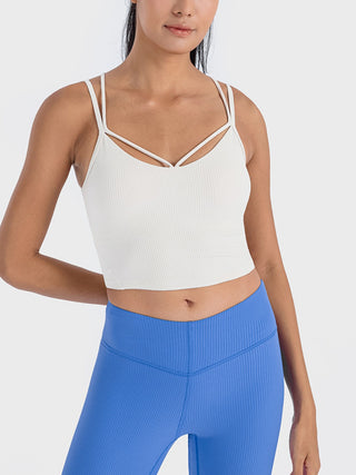 Millennia Double Strap Ribbed Sports Cami Trendsi